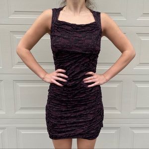 Free People Body Con Dark Rose Pattern Dress